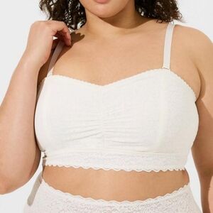 Torrid Ivory Lace Unlined 4-Way Stretch Lace Bandeau w Detachable Straps…